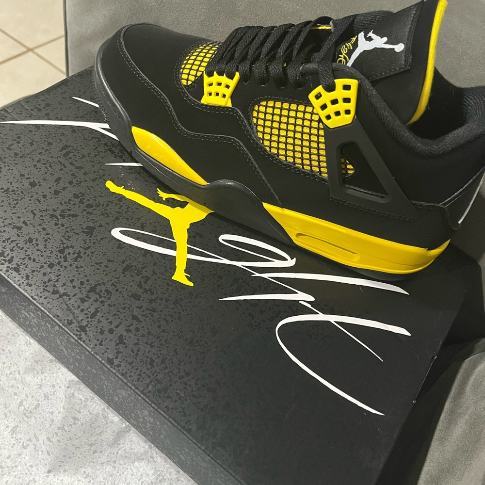 Jordan Black and Yellow Sneakers